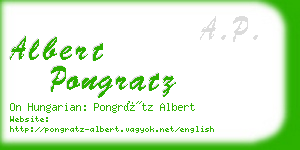 albert pongratz business card